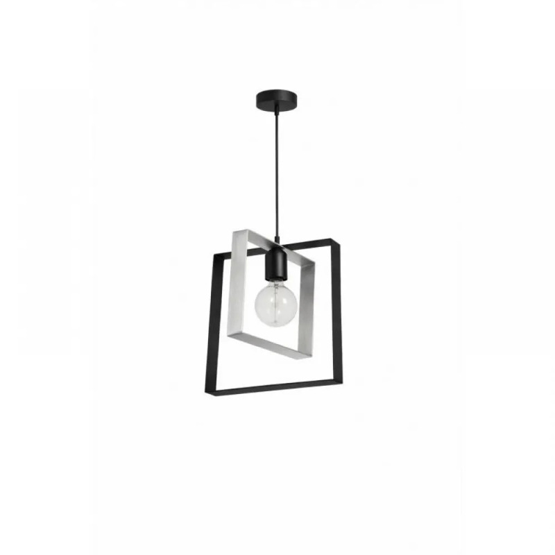 NG Lighting Κρεμαστό Φωτιστικό Οροφής Χειροποίητο Μεταλλικό Λευκό/Μαύρο Μονόφωτο Ε27 30x30cm 2036165